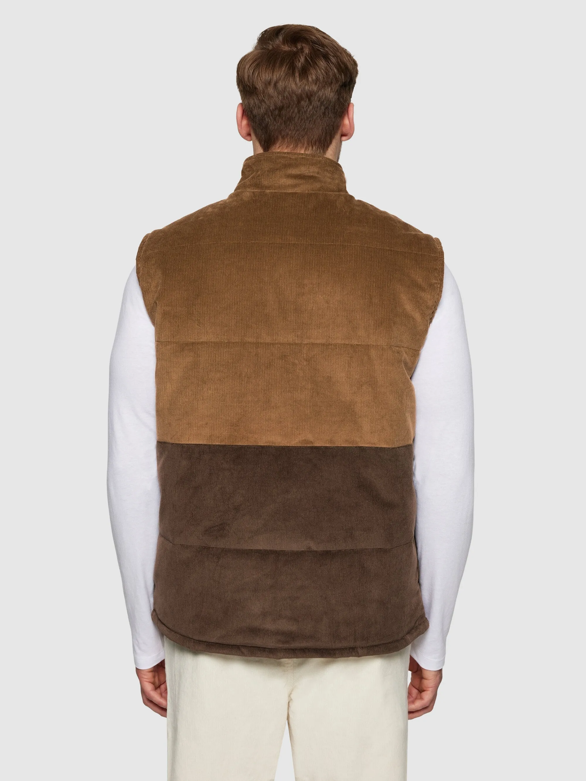 14-wales corduroy colorblock vest - GRS/Vegan - Dachshund