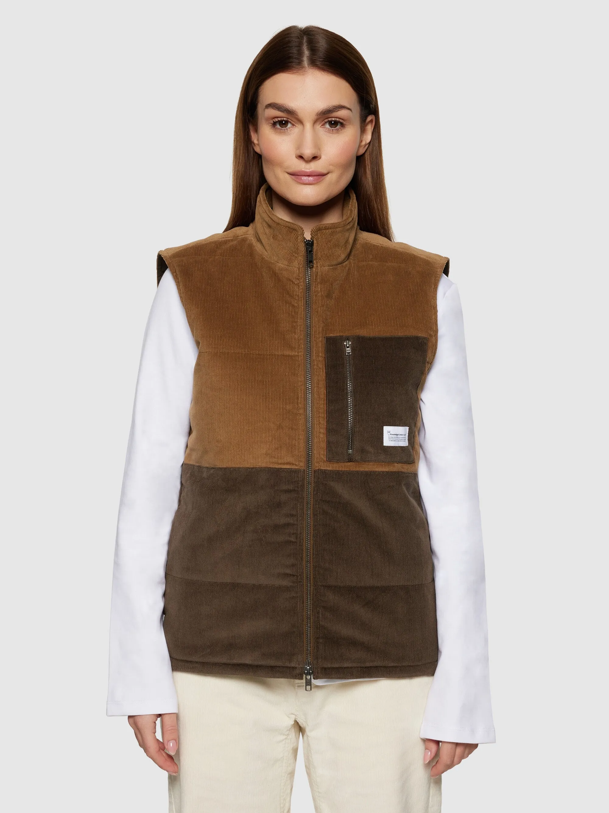 14-wales corduroy colorblock vest - GRS/Vegan - Dachshund