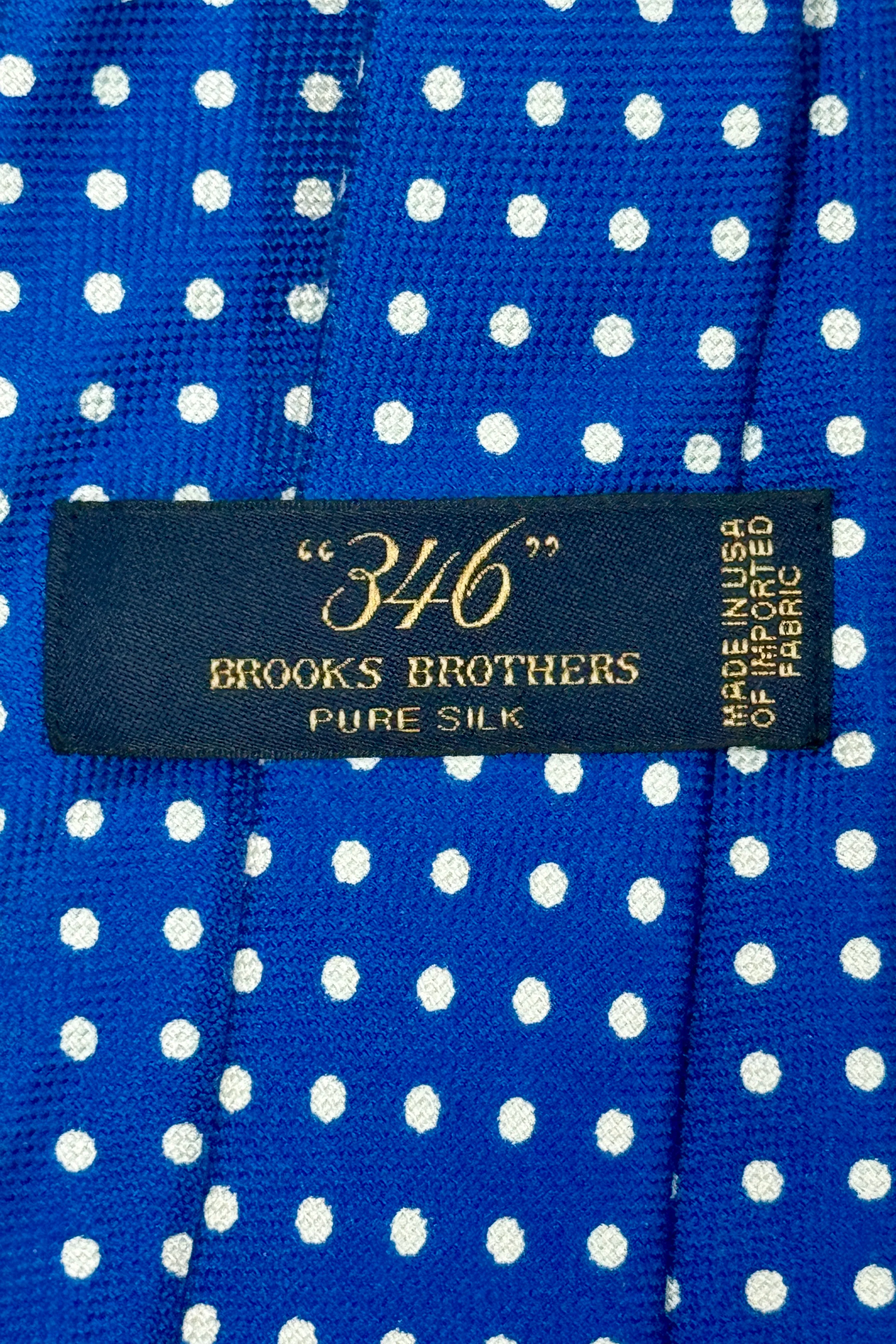 1990’S BROOKS BROTHERS 346 MADE IN USA 100% ITALIAN SILK POLKA DOT HANDMADE TIE