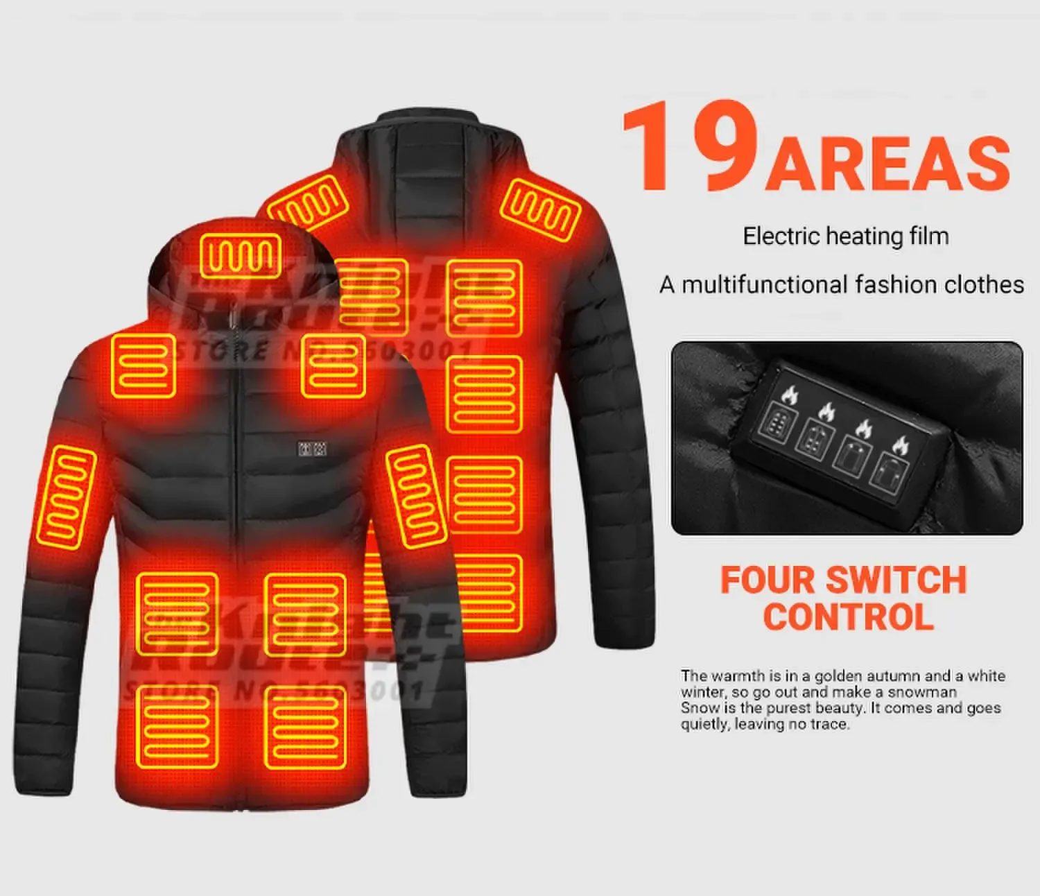 21 Areas Heated Jacket Winter Men's Women's Motorcycle Jacket USB Electric Heating Jacket Heated Vest Moto Thermal Clothing Coat