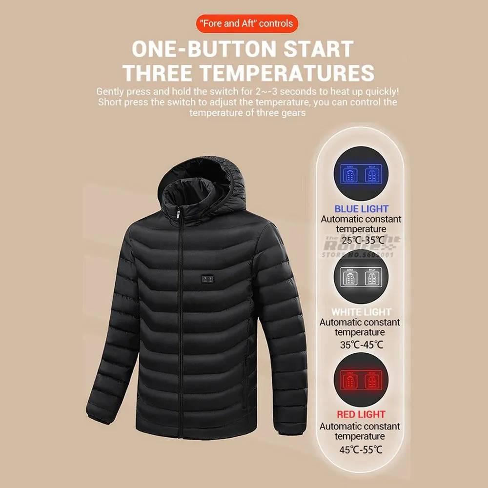 21 Areas Heated Jacket Winter Men's Women's Motorcycle Jacket USB Electric Heating Jacket Heated Vest Moto Thermal Clothing Coat