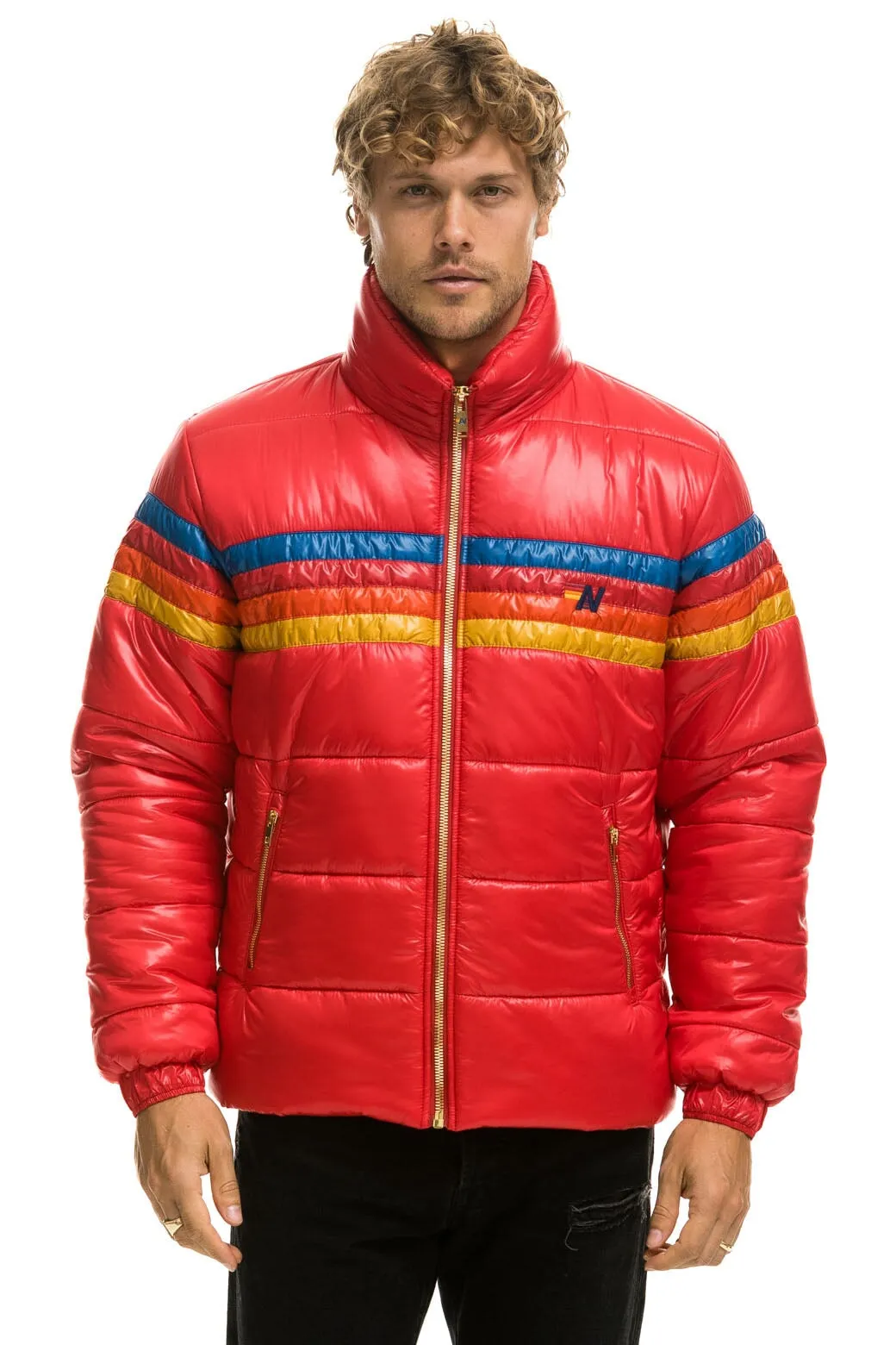 4 STRIPE LUXE TRAVELER JACKET - GLOSSY CHERRY