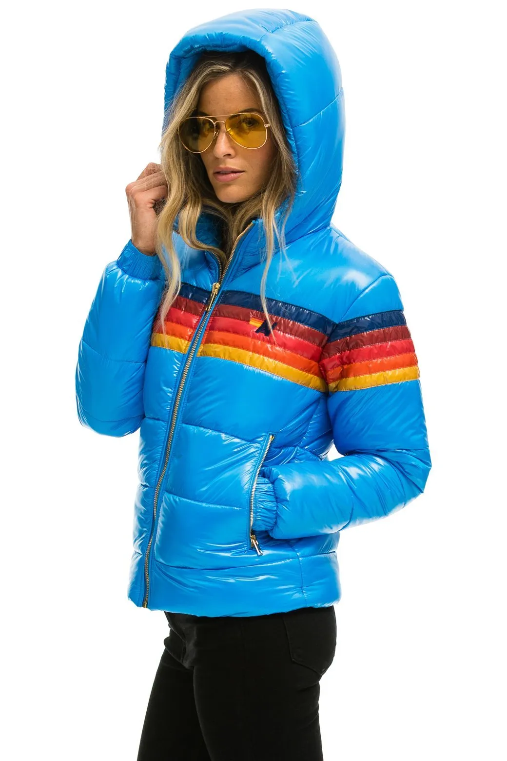 5 STRIPE LUXE TREKKER JACKET - GLOSSY BLUE