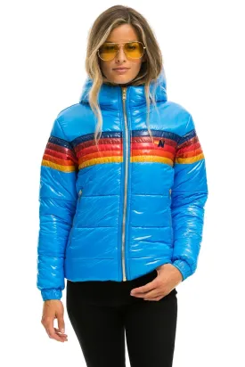 5 STRIPE LUXE TREKKER JACKET - GLOSSY BLUE