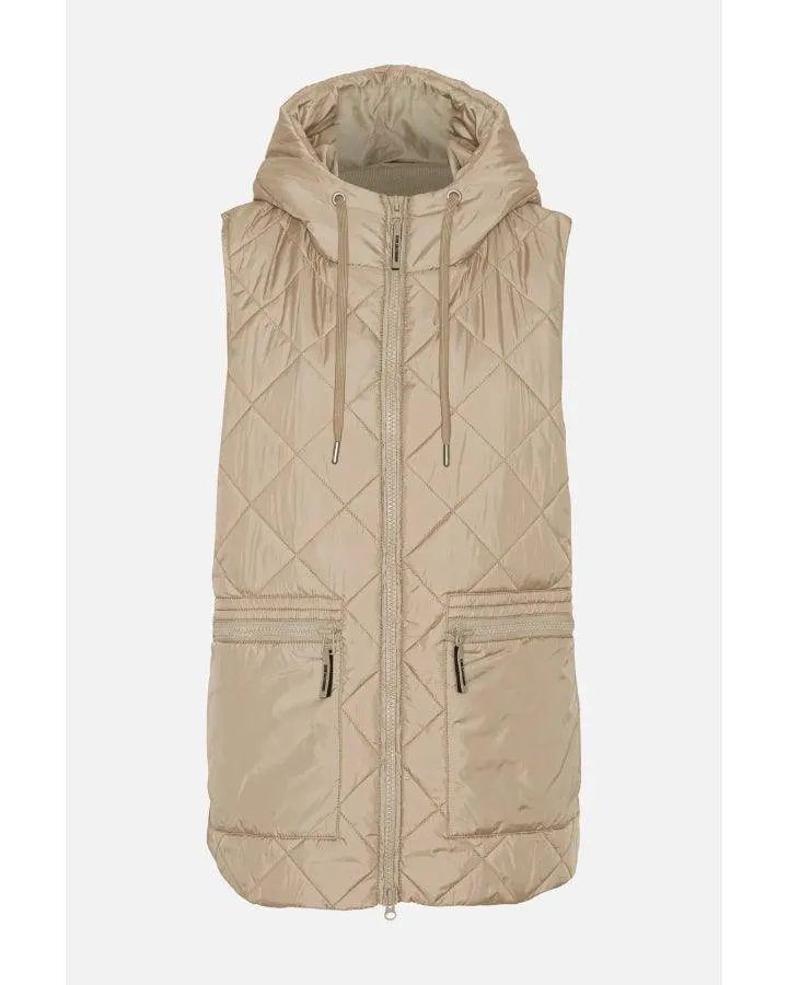 Aerial04 Quilted Hooded Hip Length Vest