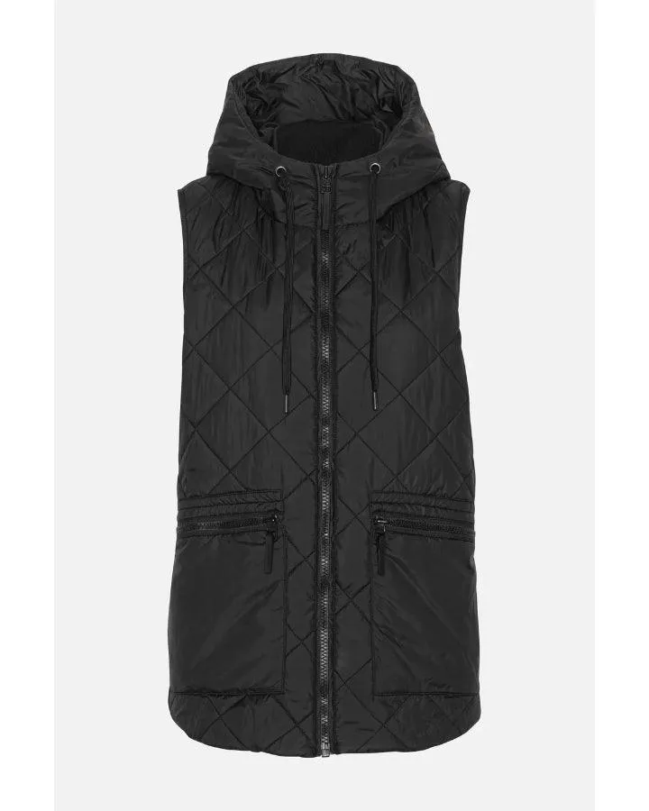 Aerial04 Quilted Hooded Hip Length Vest