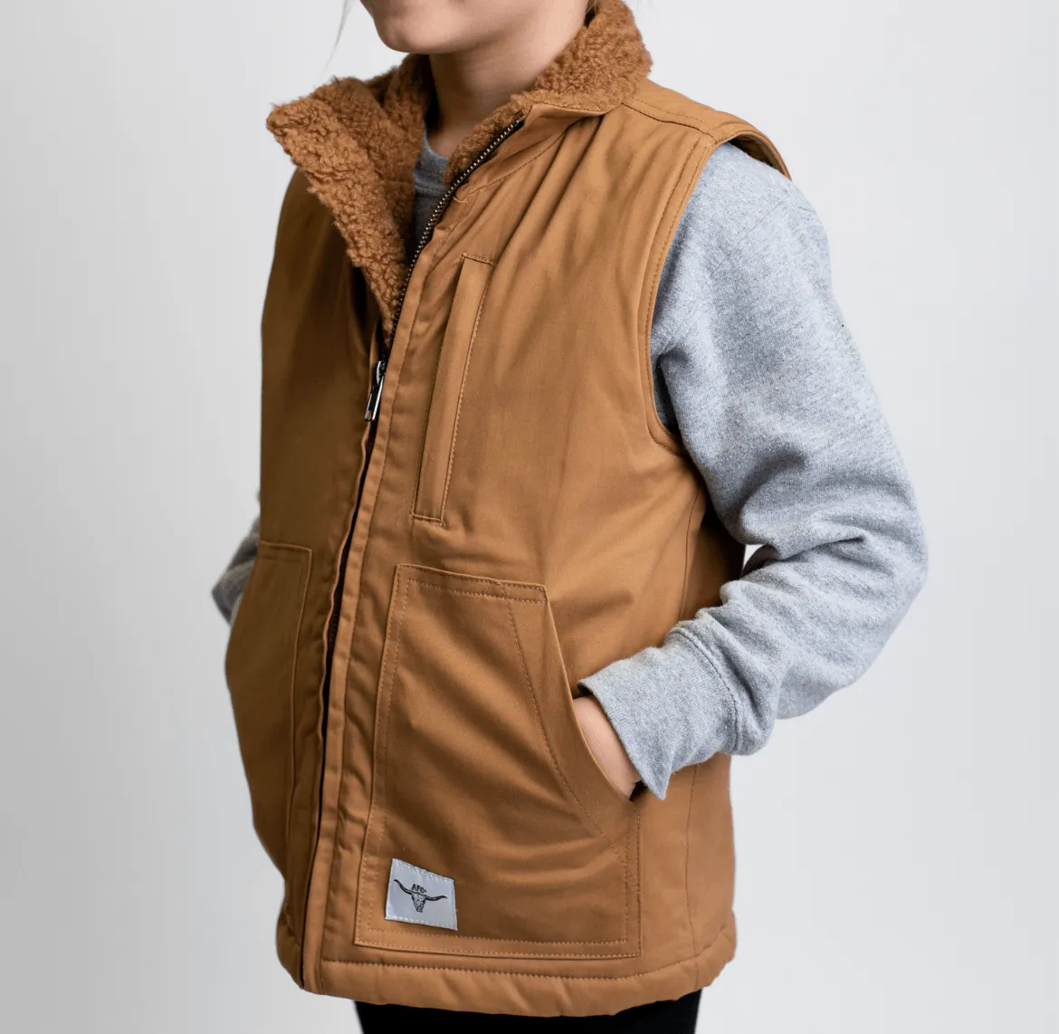 AFC Sherpa Lined Brown Vest - Toddler/Youth