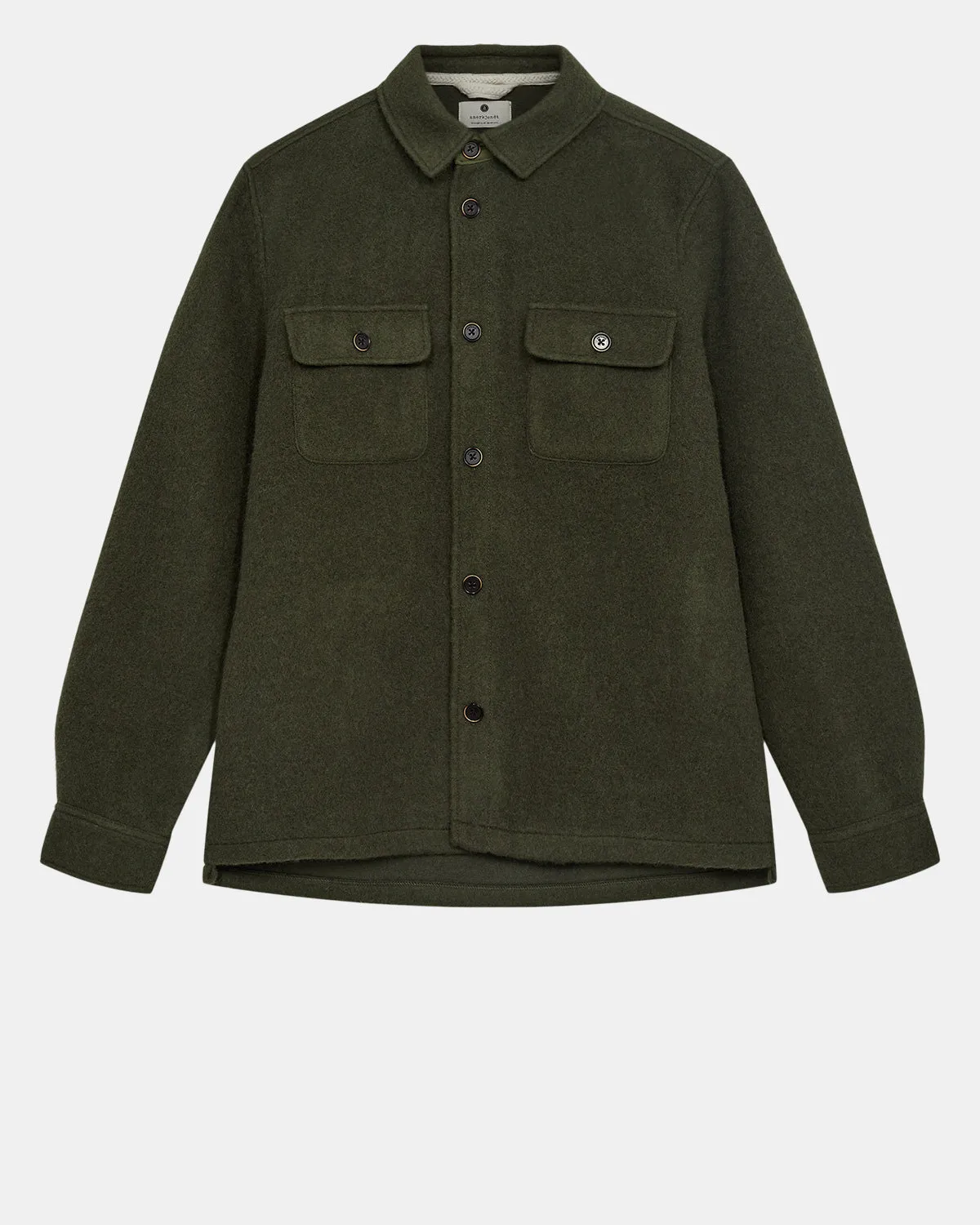 Anerkjendt akoscar boiled wool overshirt forest night