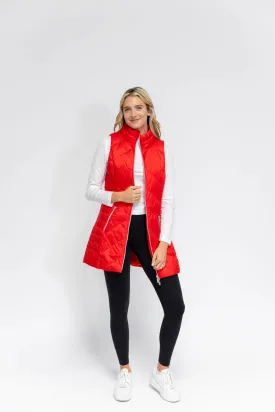 Anorak Chevron Quilted Long Vest Flame