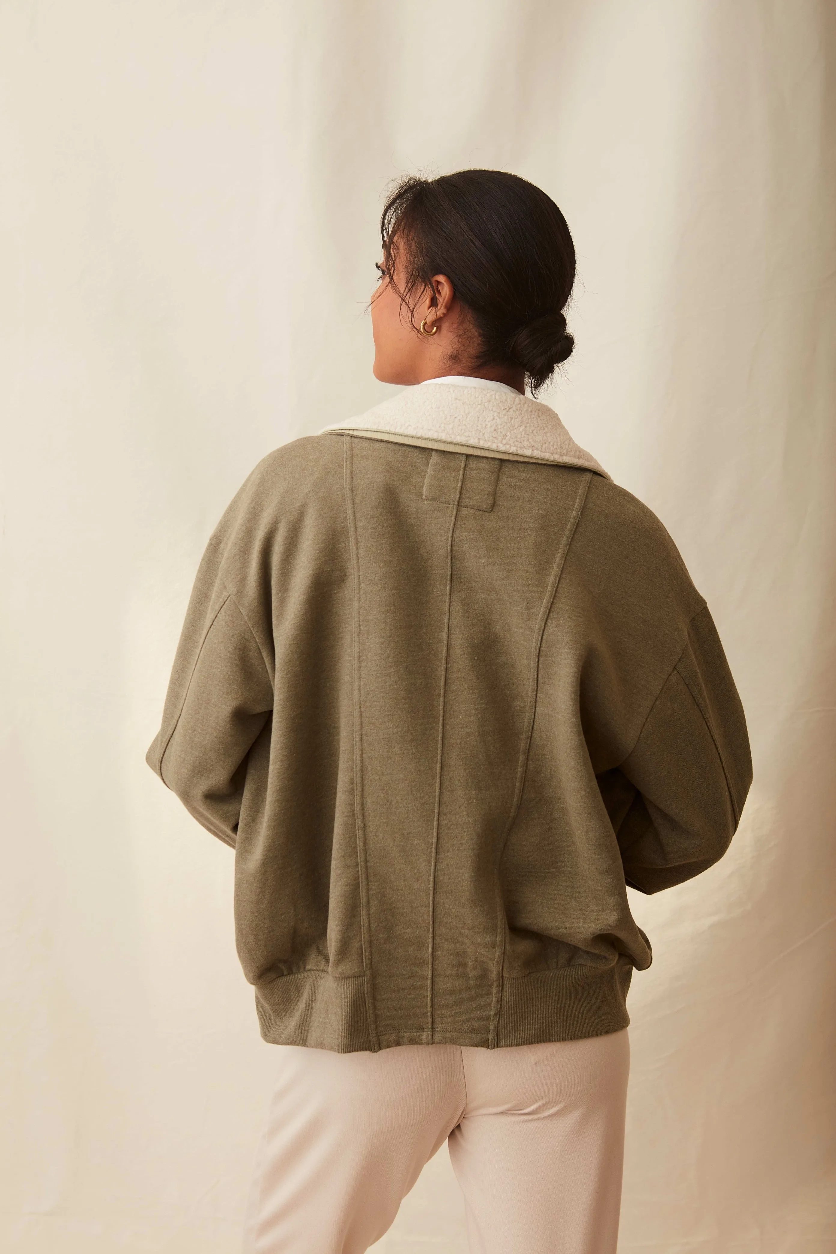 Ash Bomber in Sage Heather