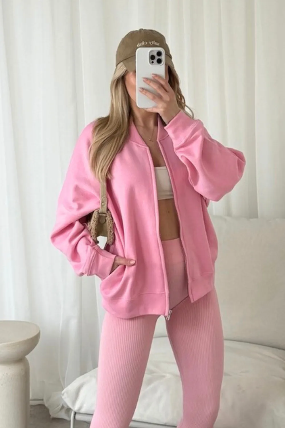 Ava pink bomber jacket