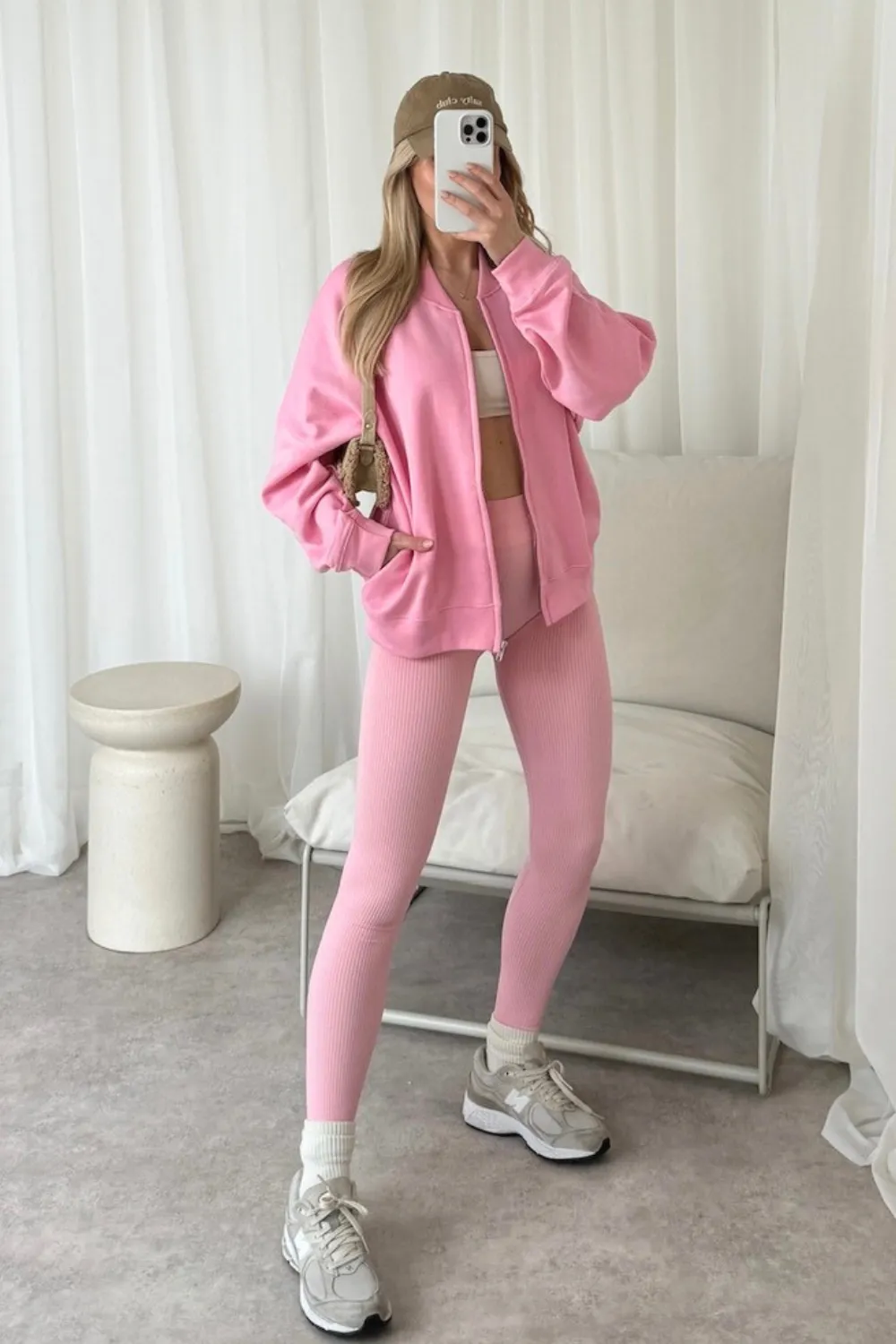 Ava pink bomber jacket