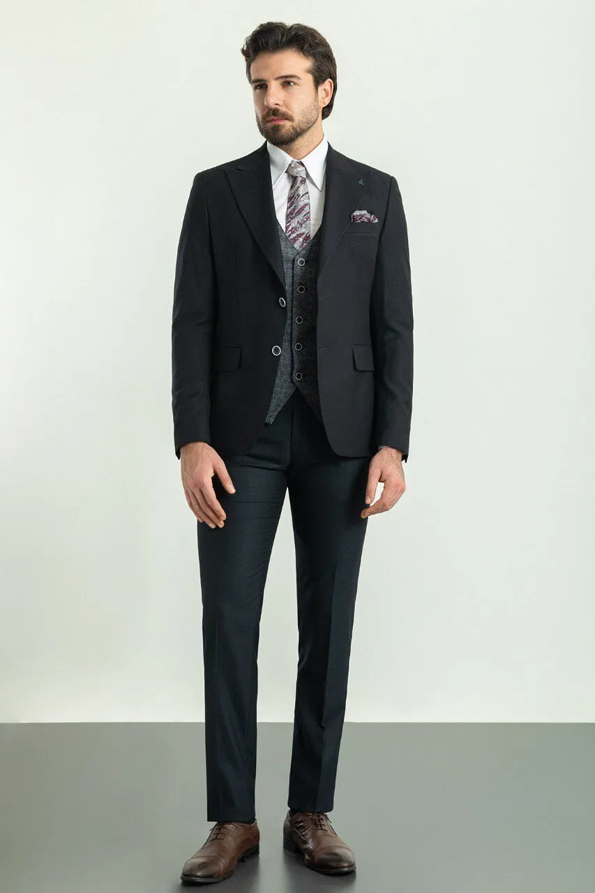 Black & Gray Combination 3-Piece Suit