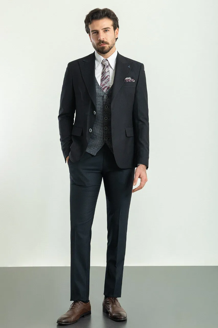 Black & Gray Combination 3-Piece Suit