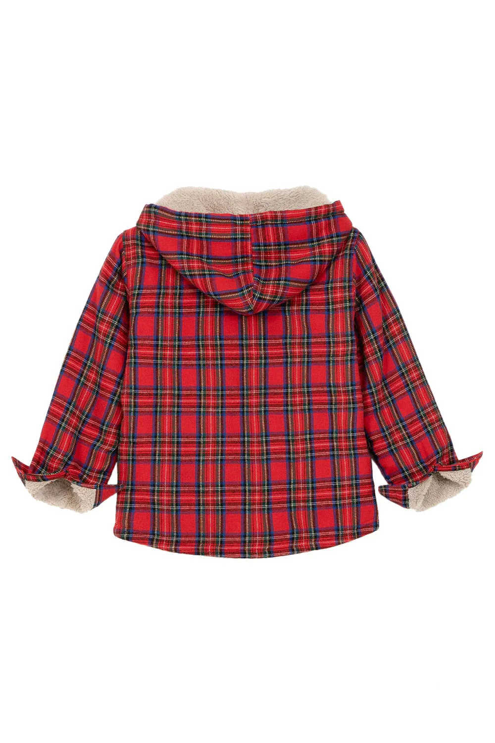 Boys Matching Family Red Hooded Flannel Jacket