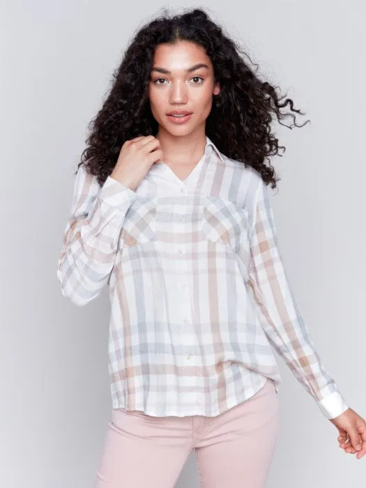 Charlie B C4490R Soft Plaid Button-Down Shirt