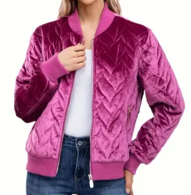 Cozy Quilted Jacket: purple