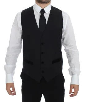 Dolce & Gabbana Elegant Black Wool Formal Dress Vest