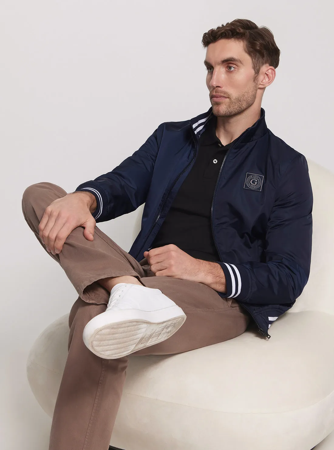 Eco Navy Casual Bomber Jacket