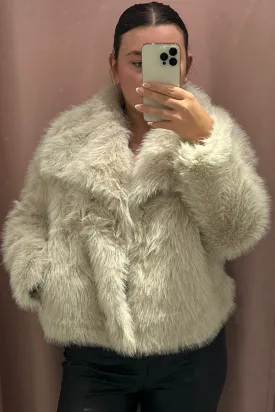 Ellen Beige Faux Fur Jacket