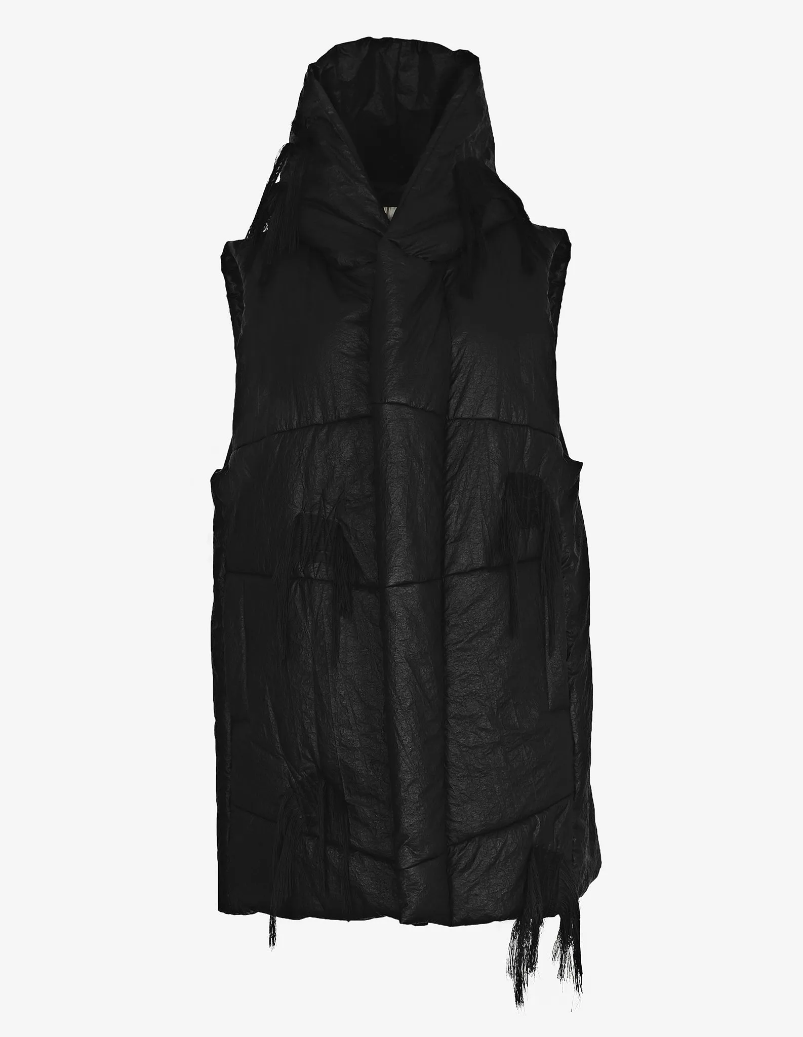 Fringed-Patches Hooded Vest