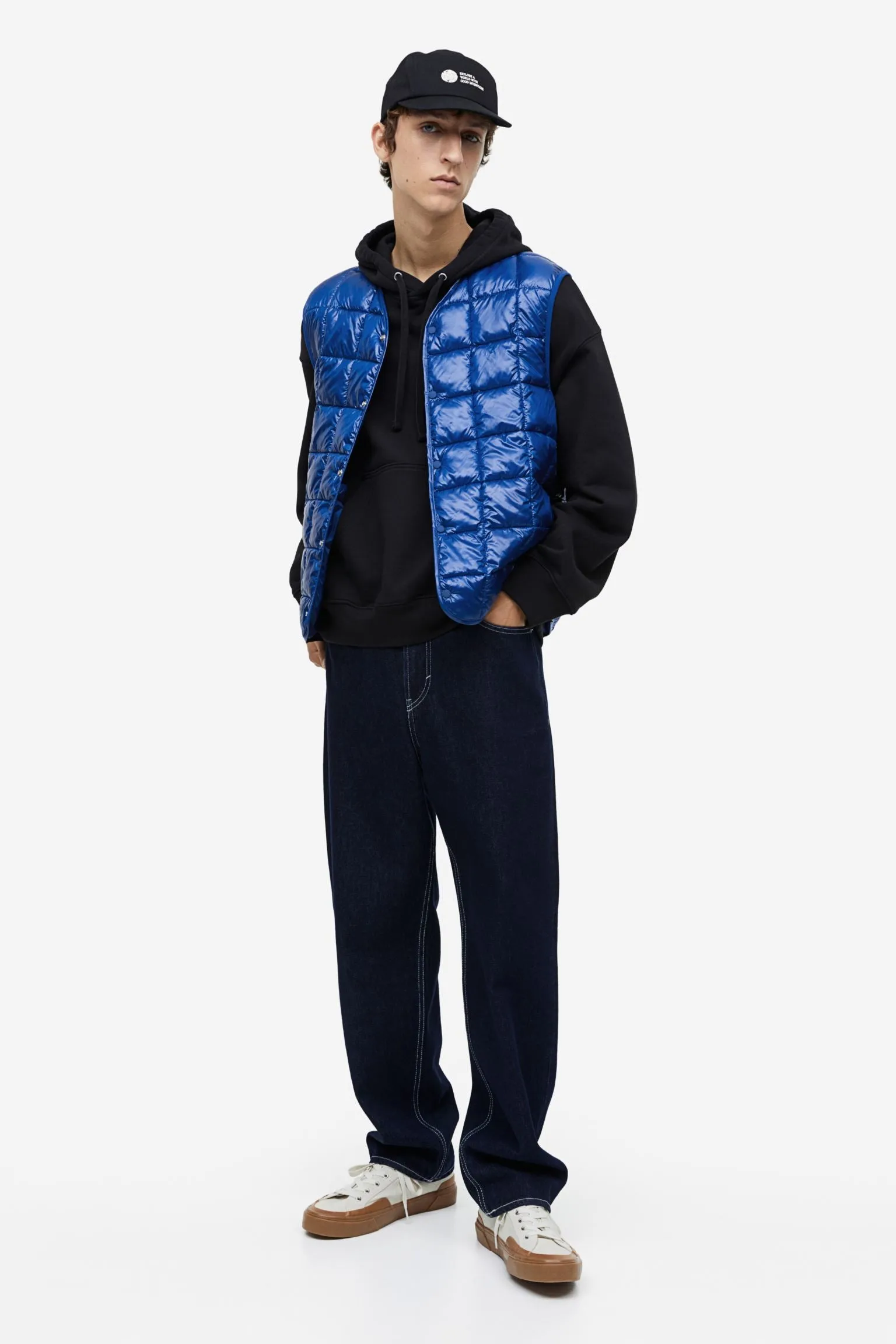 H&M Slim Fit Padded Vest, blue