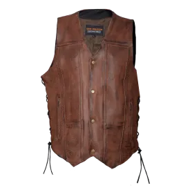 HMM915VB Men's Vintage Brown 10 Pocket Vest