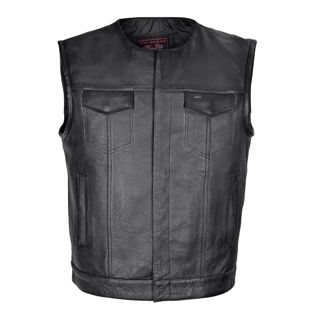 HMM919 Men's Leather Club Vest with Quick Access Gun Pocket