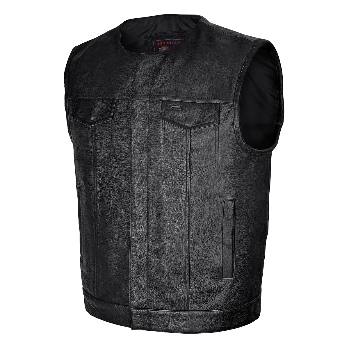 HMM919 Men's Leather Club Vest with Quick Access Gun Pocket