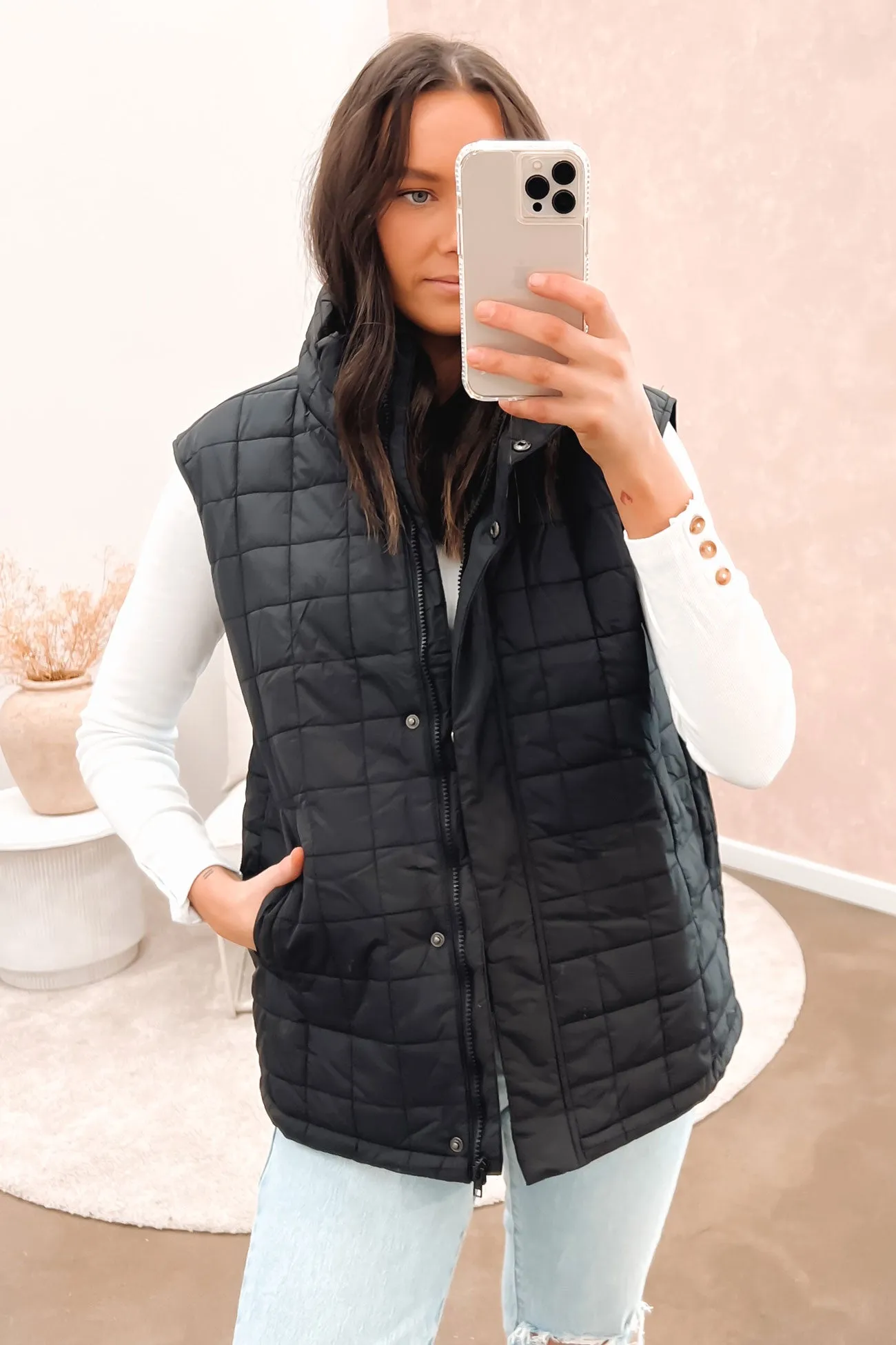 Hollie Puffer Vest Black