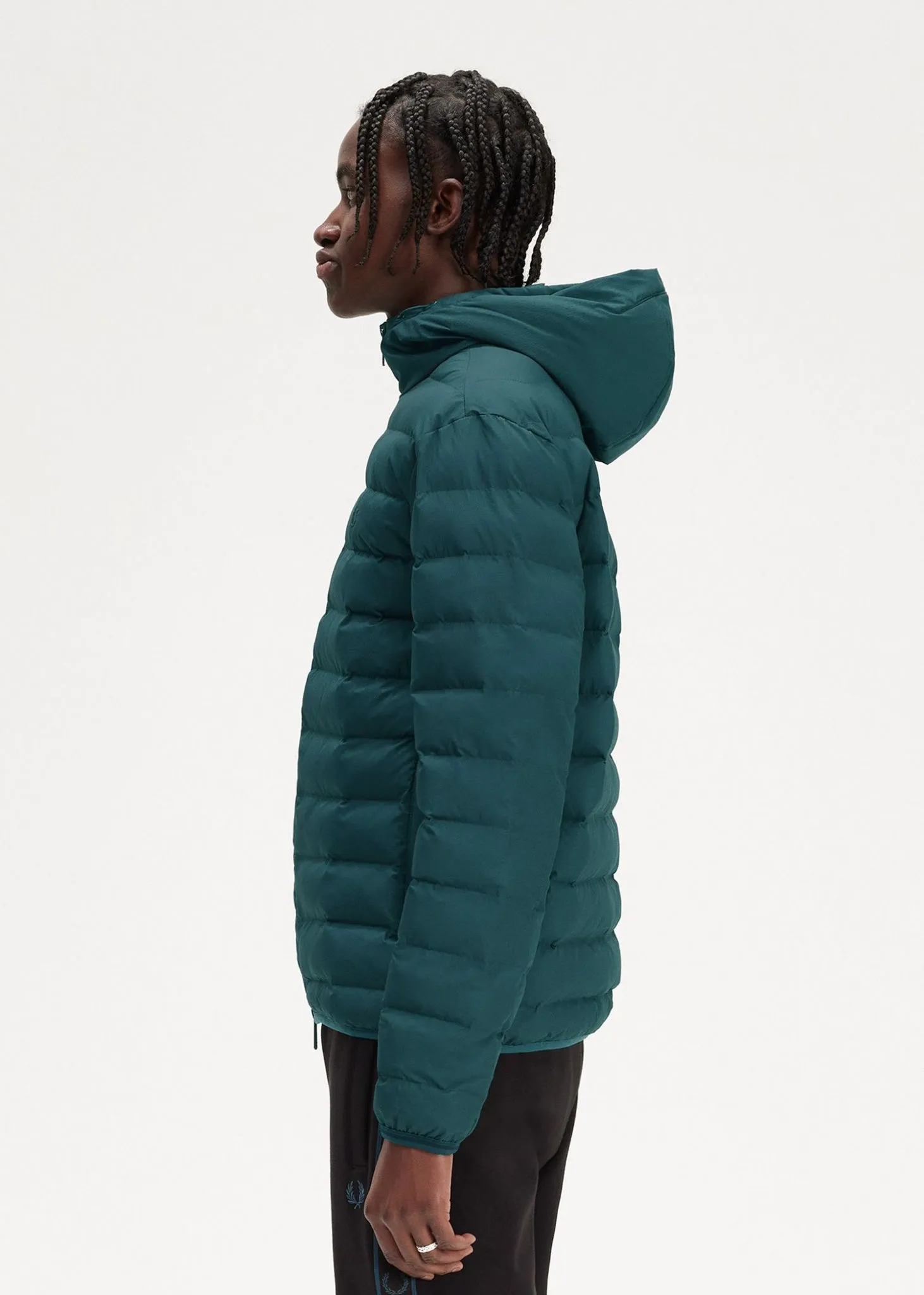 Hooded insulated jacket - petrol blue