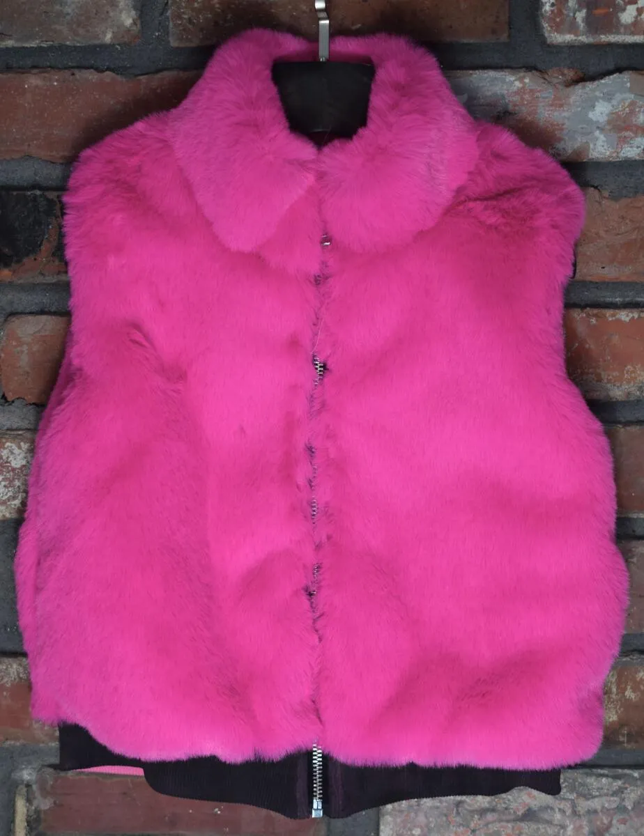 Hot Pink Faux Fur Vest