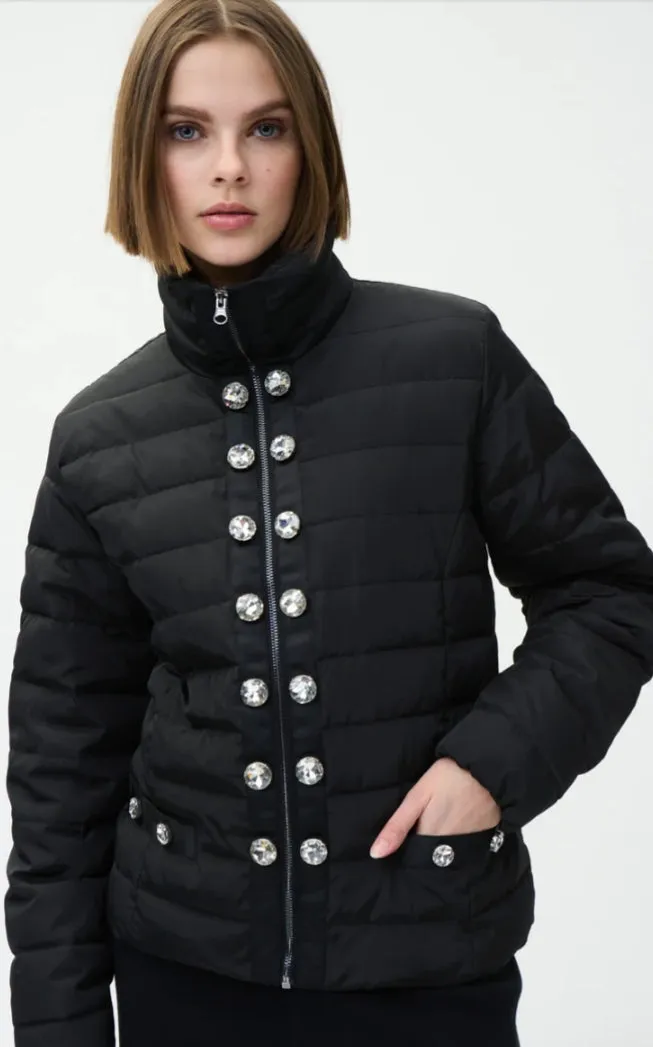 Joseph Ribkoff Sale, 224908 Button Front Puffer Jacket