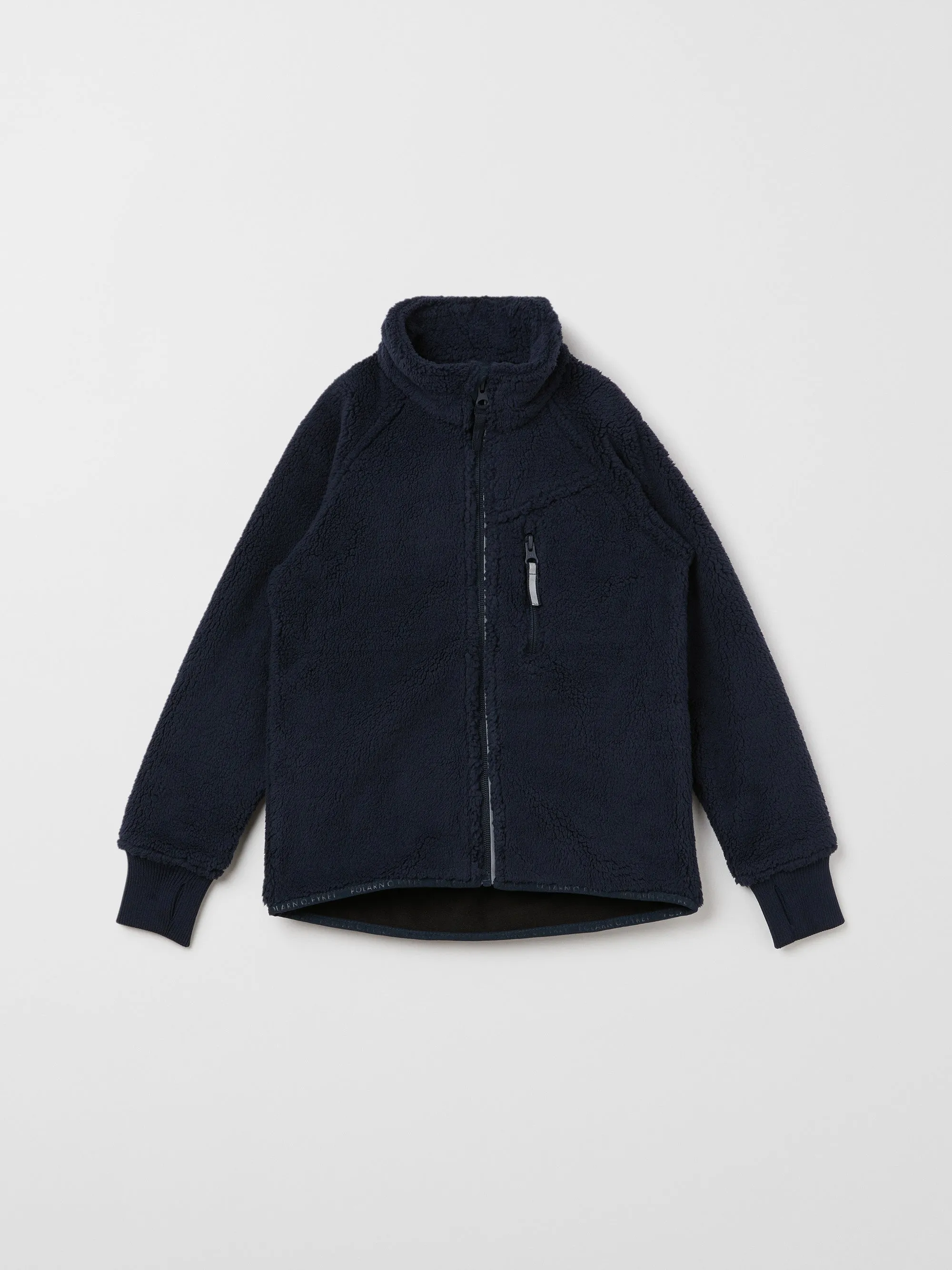 Kids Sherpa Navy Fleece Jacket