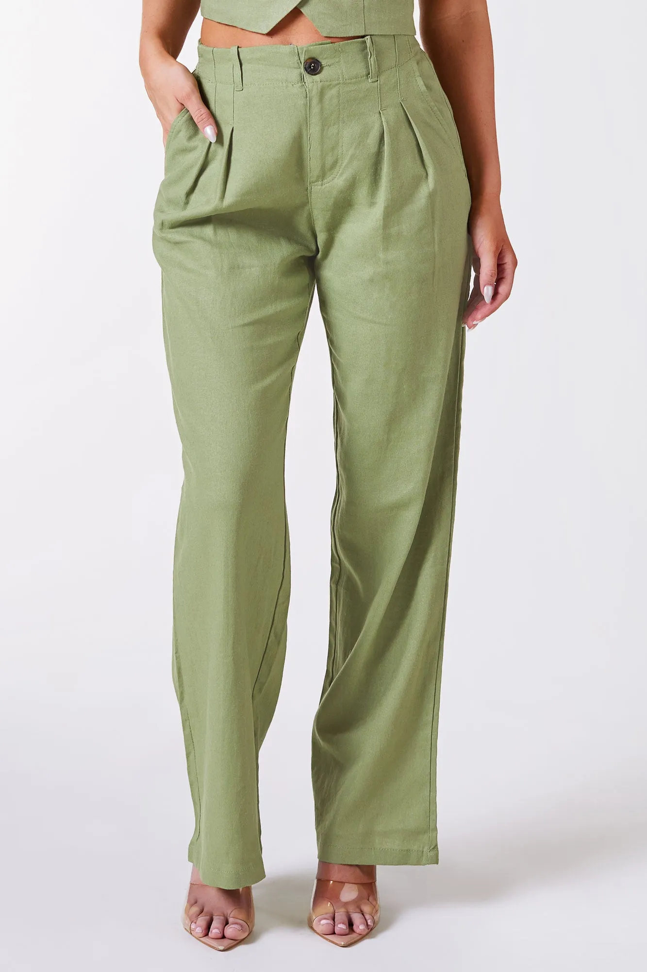 Kiva Sage Linen Pants