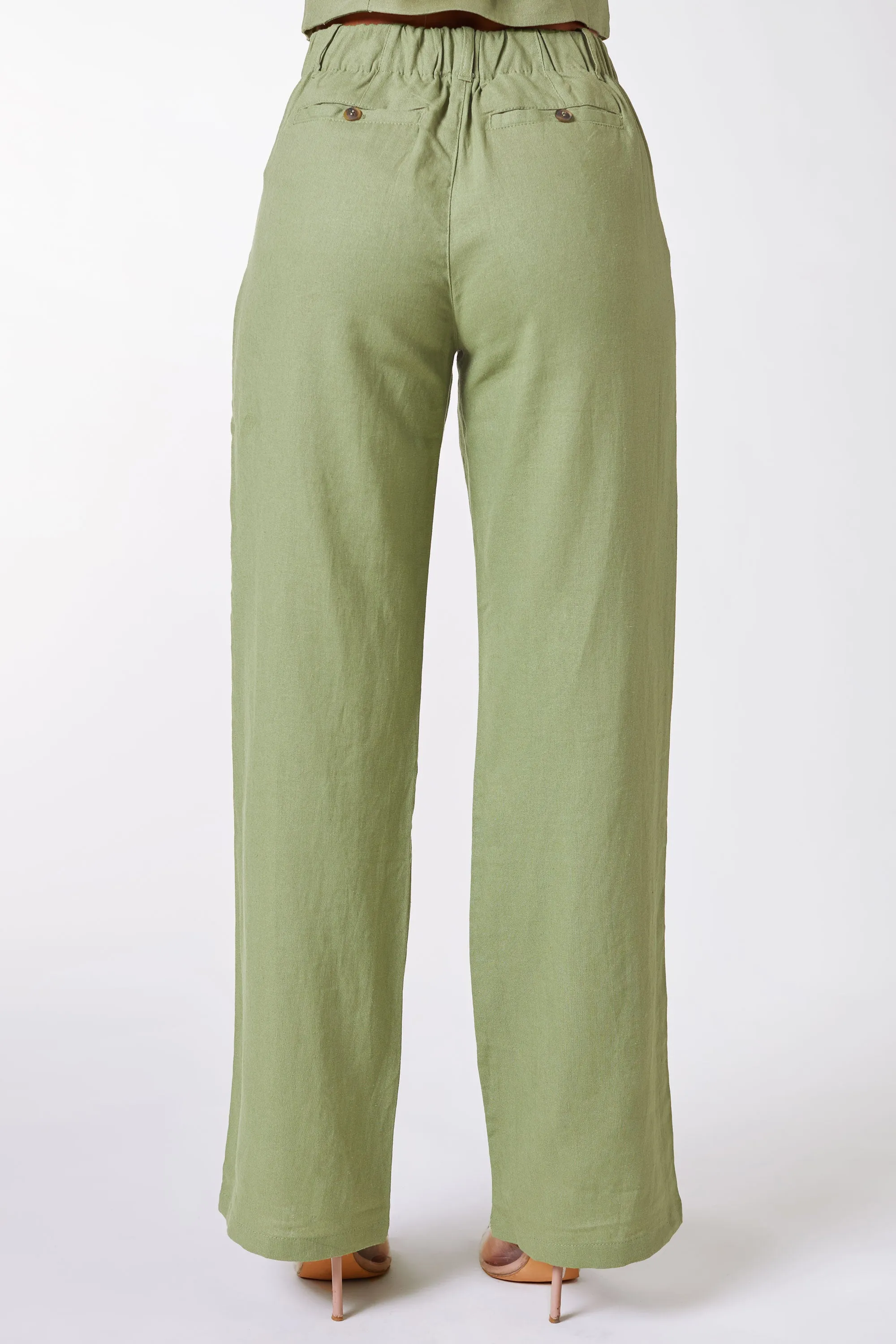 Kiva Sage Linen Pants