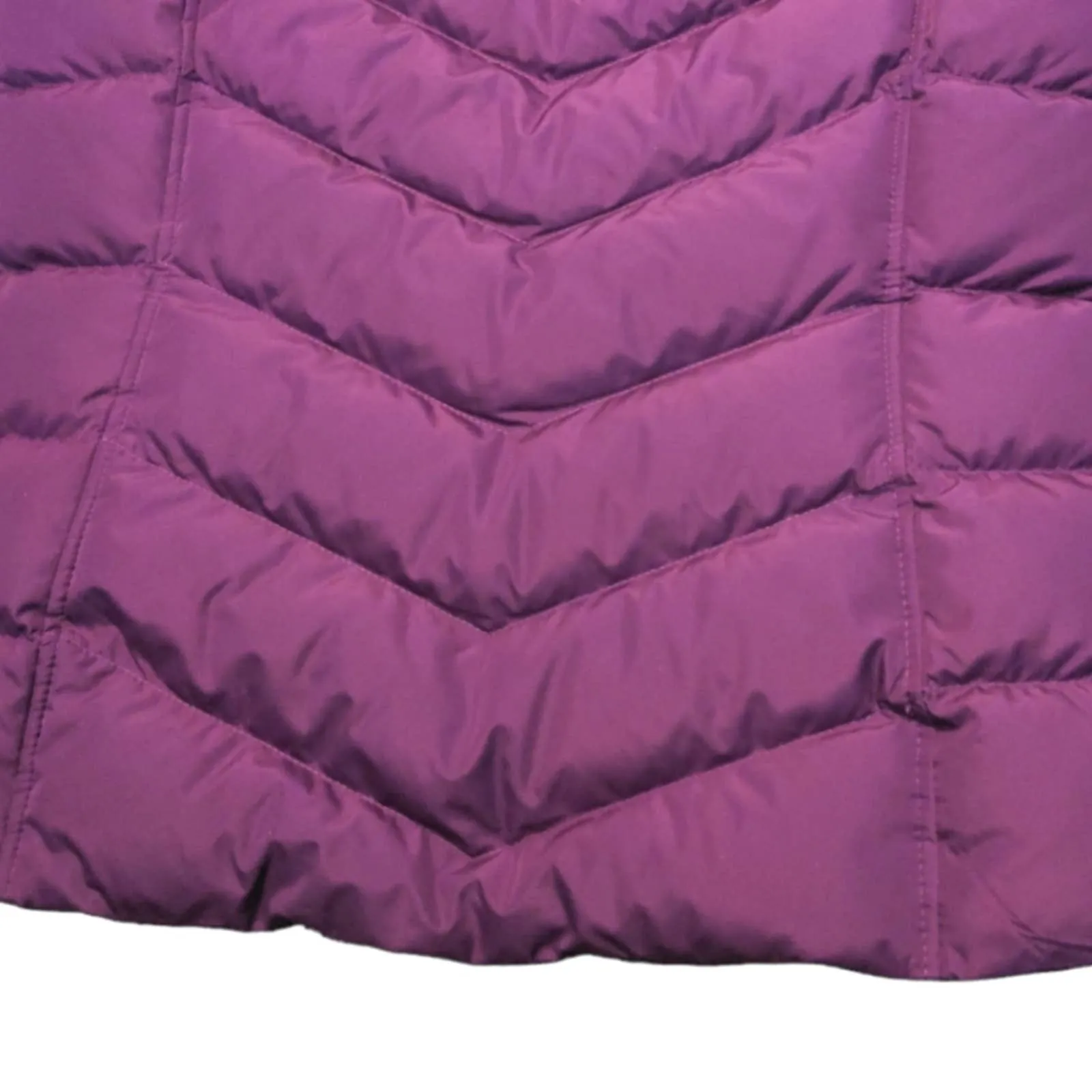 LANDS' END Purple Puffer Down Feather HyperDry Full Zipper HyperDry Vest Medium