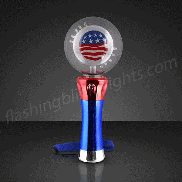 LED Light UP Magic Spinning American Flag