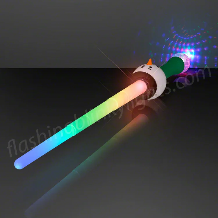 LED Light Up Snowman Toy Sword with Expanding Saber