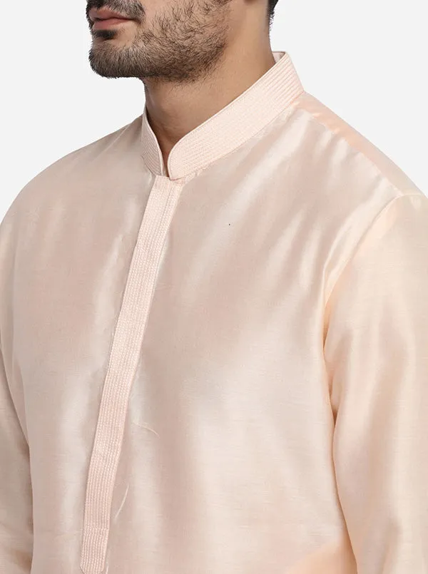 Light Peach Kurta Set with Light Peach Jacket | Siddhesh Chauhan