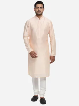 Light Peach Kurta Set with Light Peach Jacket | Siddhesh Chauhan