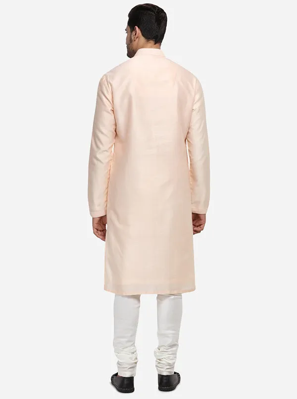 Light Peach Kurta Set with Light Peach Jacket | Siddhesh Chauhan