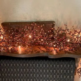 Lighted Pumpkin Spice Pip Berry Garland 4'