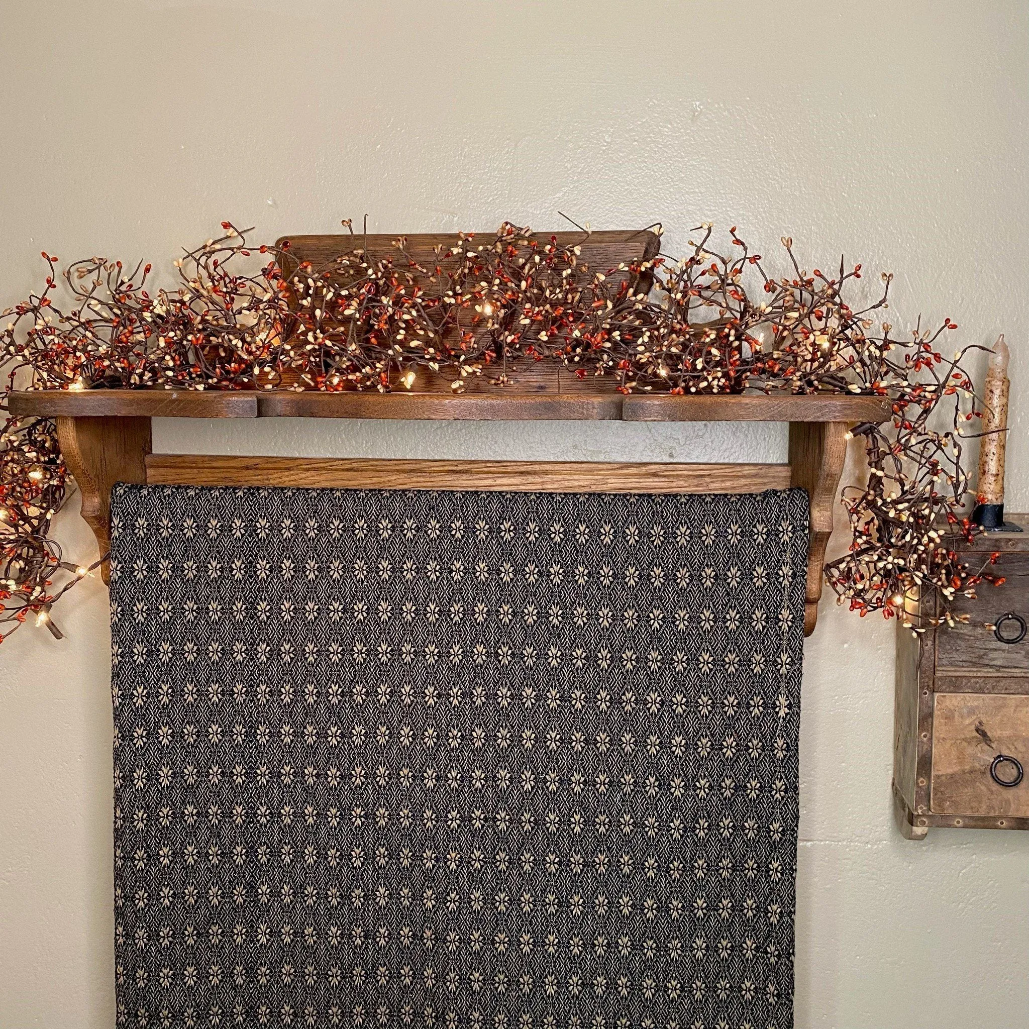 Lighted Pumpkin Spice Pip Berry Garland 4'