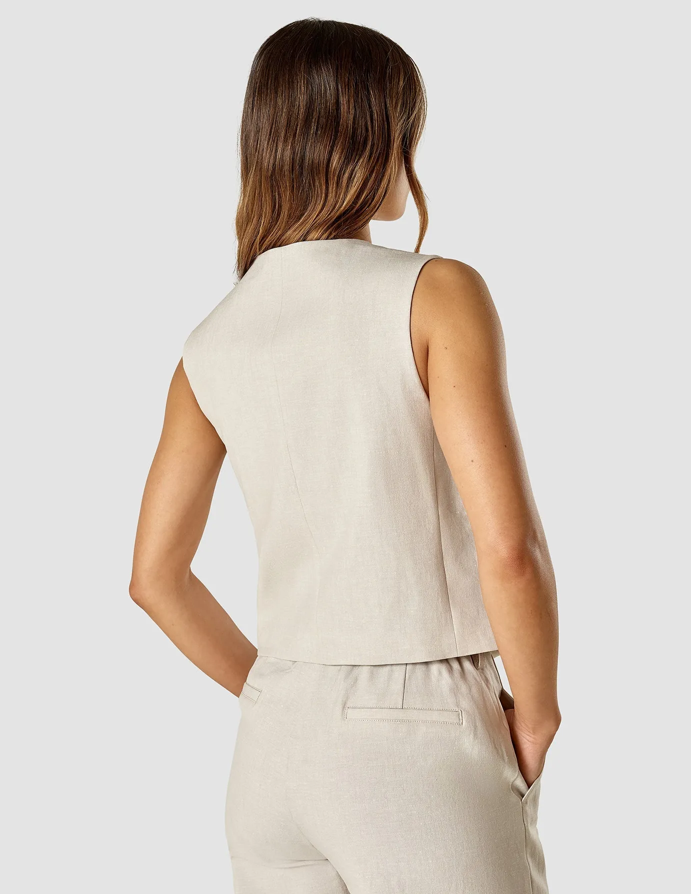 Linen Vest Sandshell