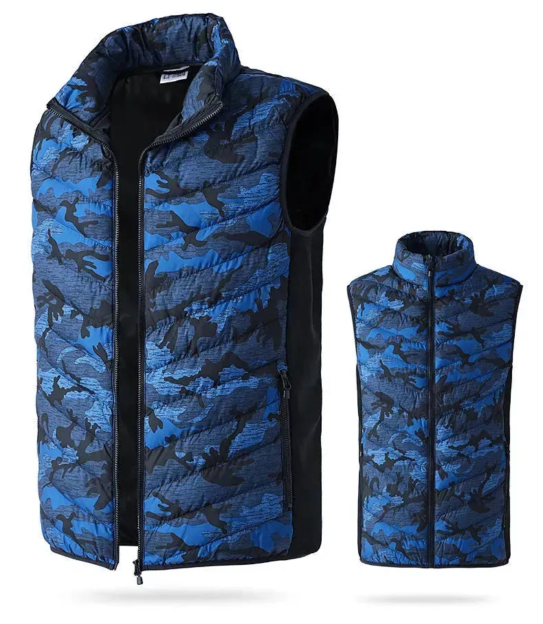 LoClimb Men's Camouflage USB Heated Vest Sleeveless Jacket for Hiking Skiing