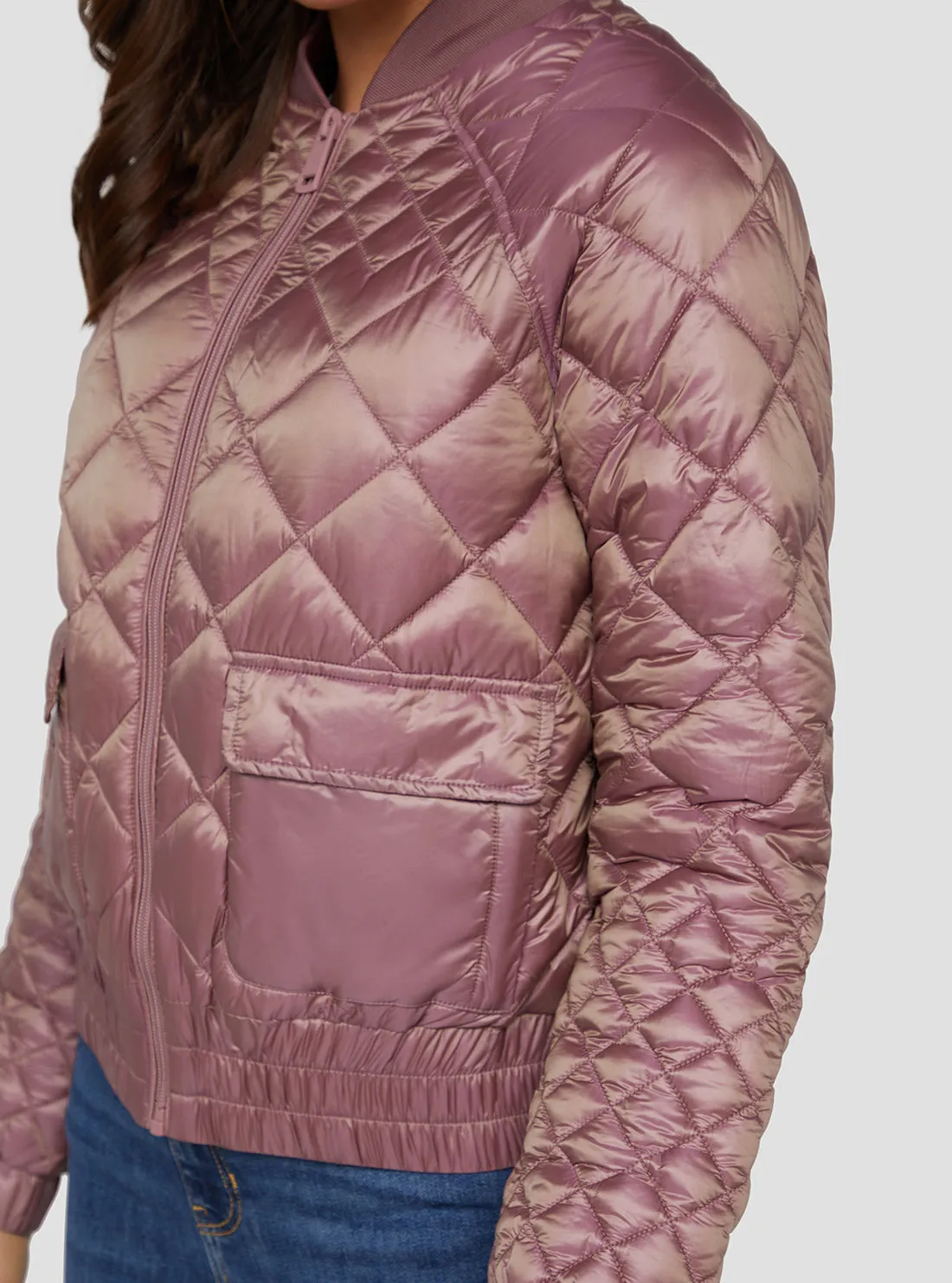 Mauve Rose Hilary Bomber Jacket