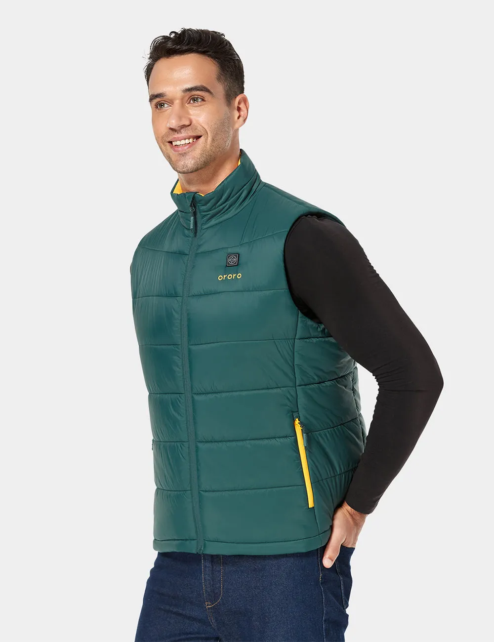 Men's Classic Heated Vest - Grey / Green & Yellow