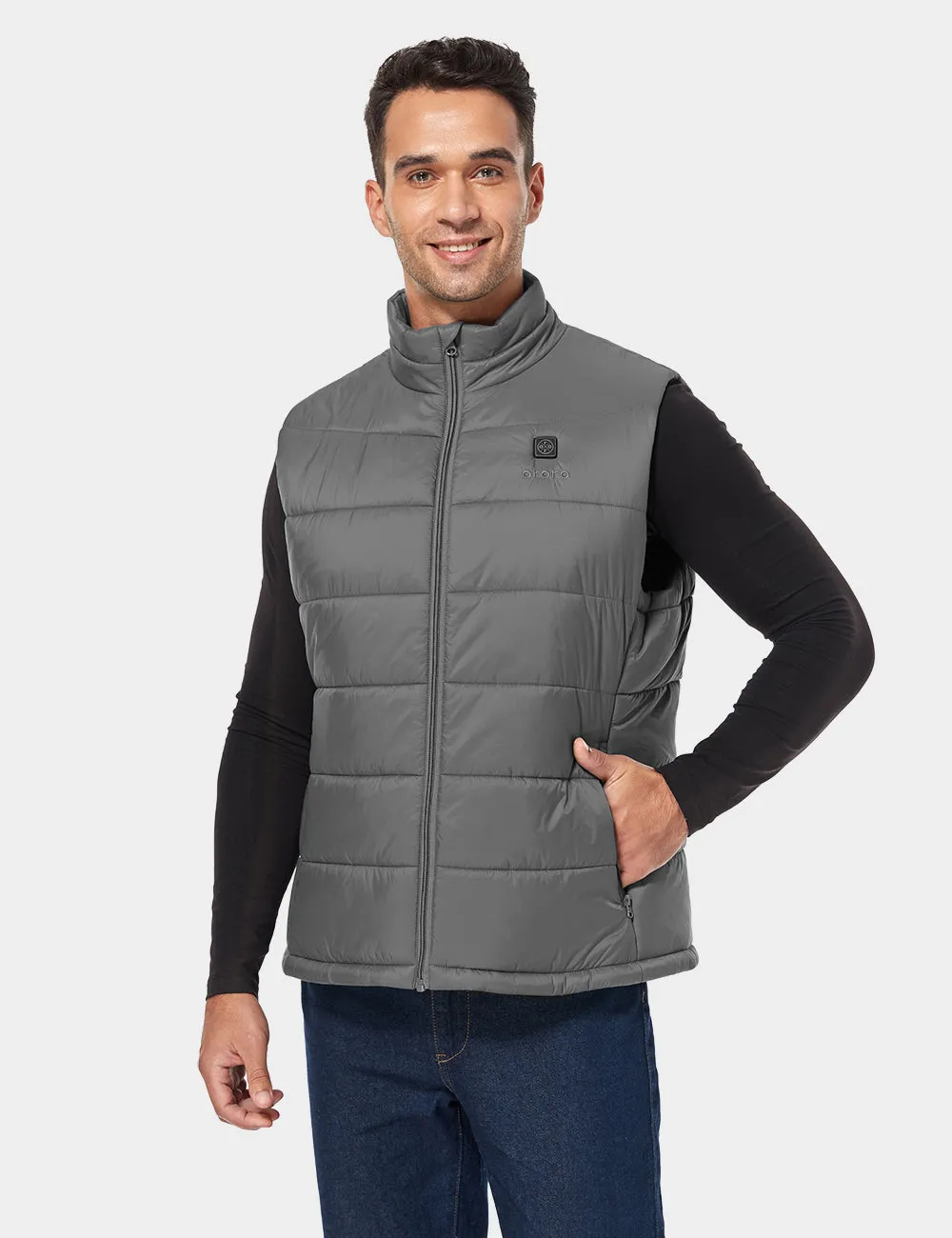 Men's Classic Heated Vest - Grey / Green & Yellow