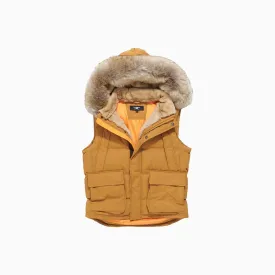 Men's Yukon Fur Lined Hooded Puffer Vest